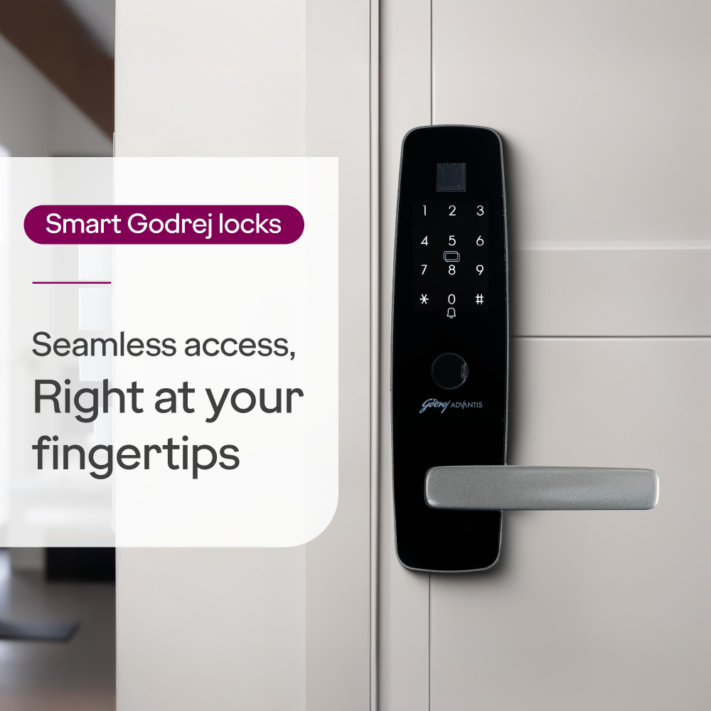 Godrej Smart Lock | Made in India Digital Lock For Main Door I Advanced & Highly Secure | 9 in 1 Access | NFC,Smart Watch,BLE Remote,Wi-Fi,Fingerprint I Grey I 3 Years Warranty
